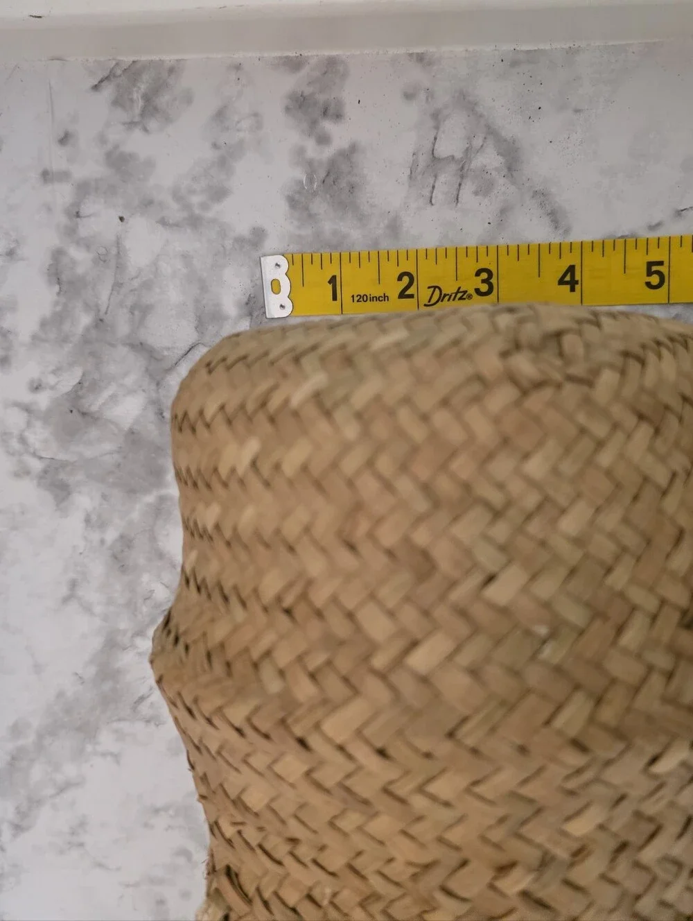 Woven Seagrass Basket Planter with Green Faux Grass